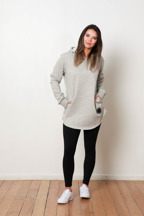 *BASIC POCKET HOODY GREY