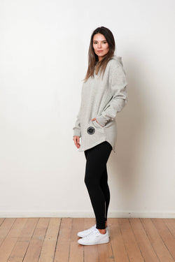 *BASIC POCKET HOODY GREY